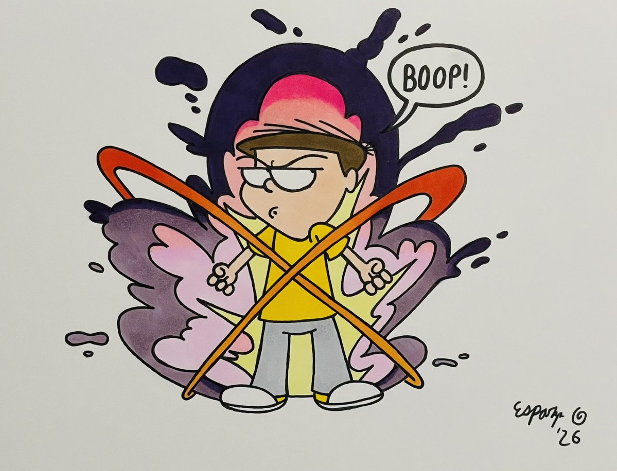 JonsCrazyTweets's tweet image. It’s #FanArtFriday on a Monday?!? Still playing catch-up, so here is last week’s CRAZY #FanArt honoree today: @mrandmecomic! Newell’s power levels have increased exponentially since his last Cheeto! Cross him and he might BOOP your nose!