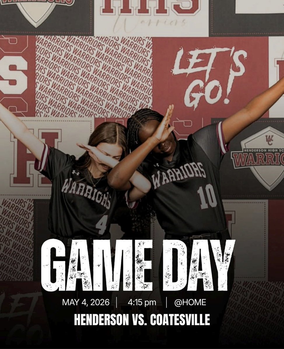 hendysoftball1's tweet photo. Game Day!  The Warriors are at home again to face Coatesville.   4:15 first pitch at Lambert Park in West Chester

Go Warriors! https://t.co/gBWKwi1uzL