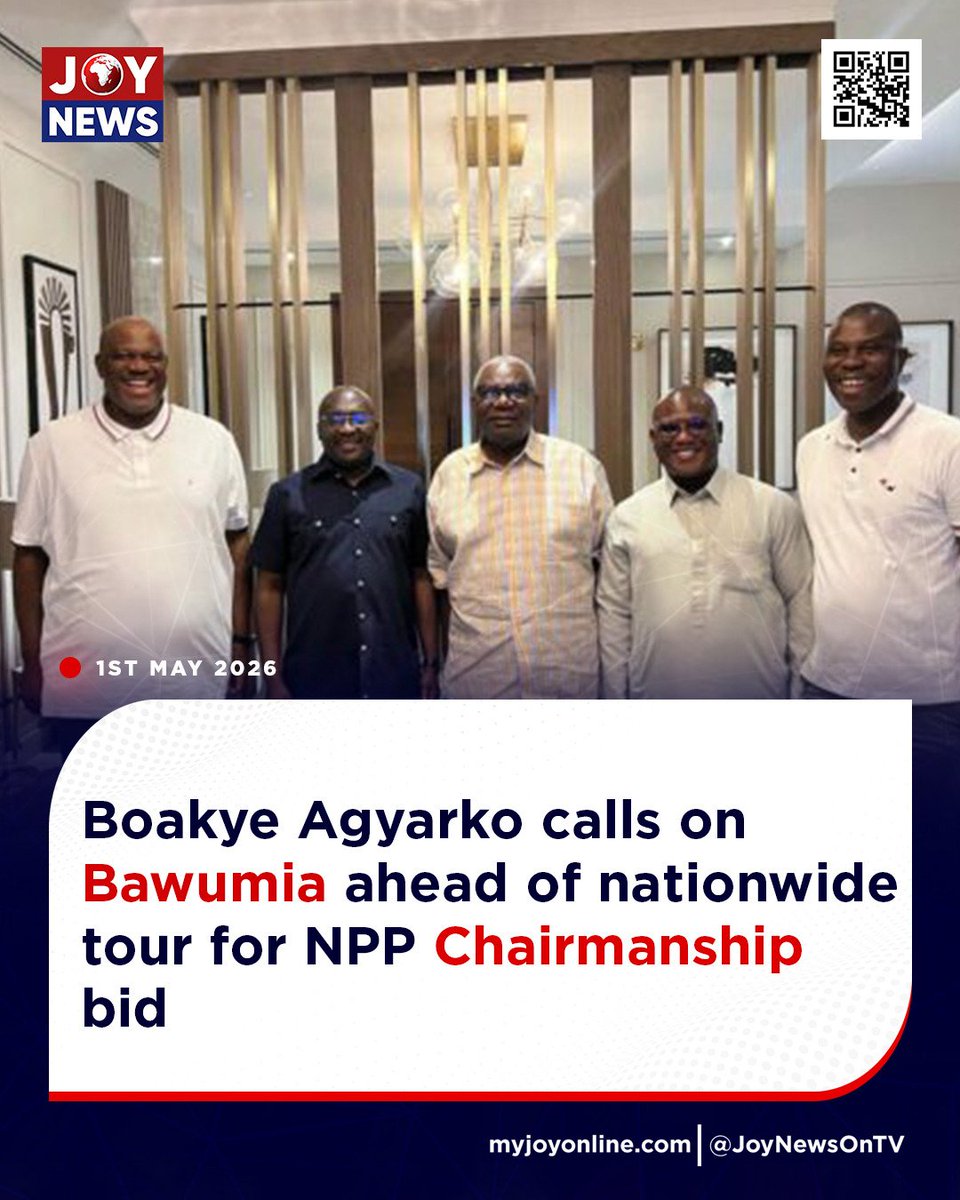 Joy997FM's tweet image. Boakye Agyarko calls on Bawumia ahead of nationwide tour for NPP Chairmanship bid

#JoyNews #Viral #Explorepage #Ghana #JoyFM #GhanaNews #Ghana #NewsUpdate #Africa #GhPolitics #News #AfricaNews #CurrentAffairs #Vlog