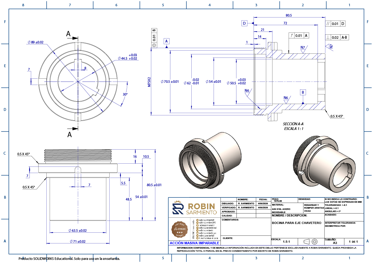 robinsarmientof's tweet image. ¿Tu modelo 3D ya está listo… o todavía no se puede fabricar? 👀

Esta bocina para eje chavetero muestra algo clave: diseñar en SolidWorks también es acotar, tolerar y documentar con criterio. ⚙️

Únete al grupo VIP 👉: chat.whatsapp.com/ISNk3wxT3Rw3j1…

#SolidWorks #CAD #Ingeniería