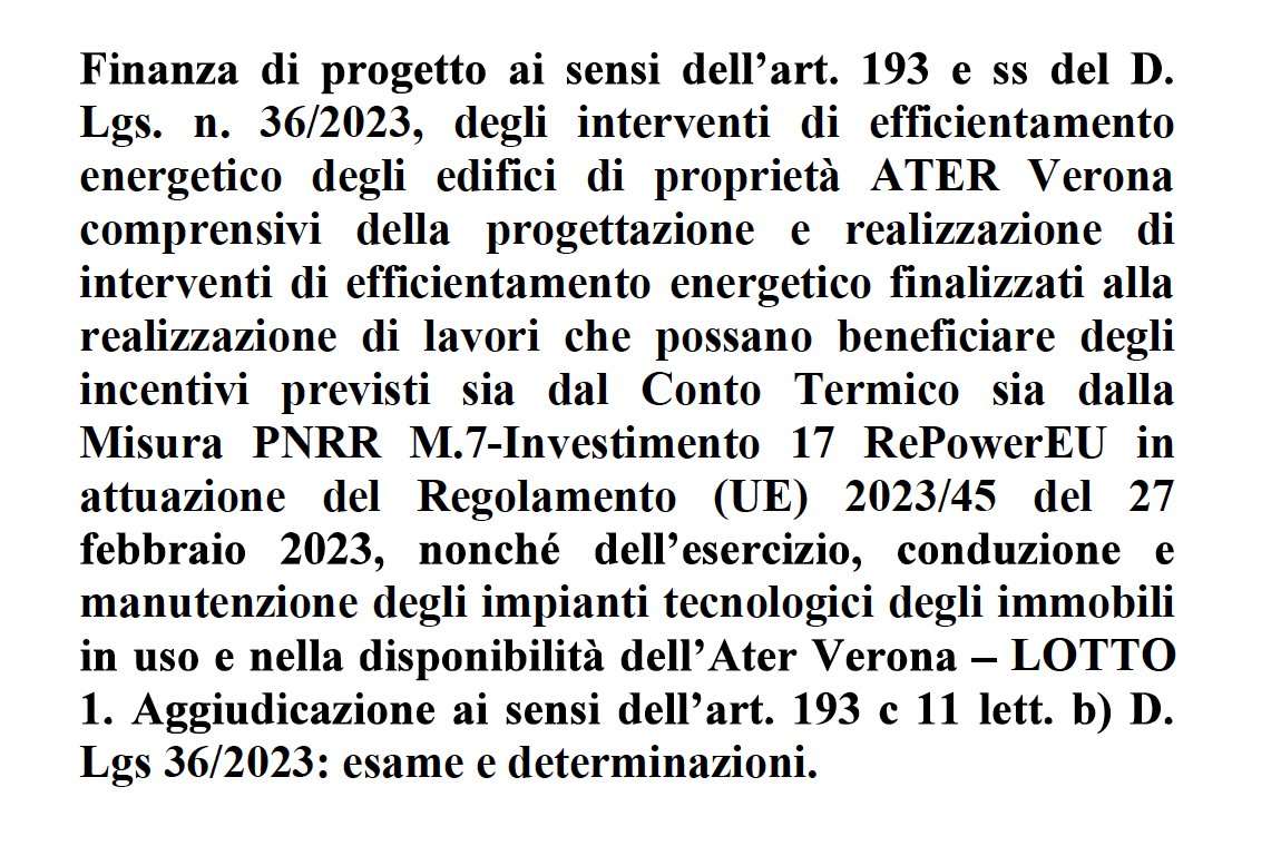 AppaltiLeaks's tweet image. In aggiudicazione i due lotti multimilionari di progettazione e realizzazione di interventi di efficientamento energetico. Ci pervengono segnalazioni sulla trasparenza e legittimità della procedura...  (verificheremo) @RegioneVeneto @GDF @AnacNazionale  
#ATER #VERONA #PNRR