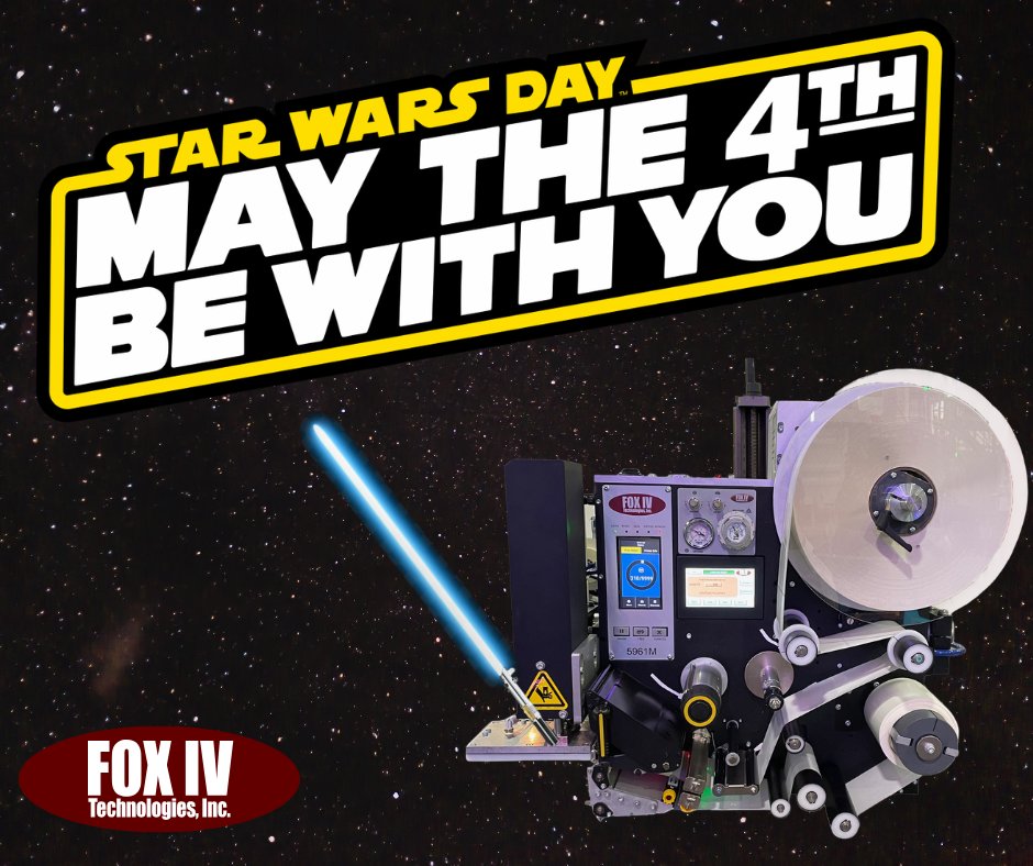 FOXIVTech's tweet photo. In the fight for good harness the force with our new 5961—built for tight spaces but packing full print-and-apply power. It’s ready to keep your line running smoothly without taking up valuable room. This #MayThe4th, bring balance to your workflow or risk joining the dark side. https://t.co/1Kx3PDl7A5