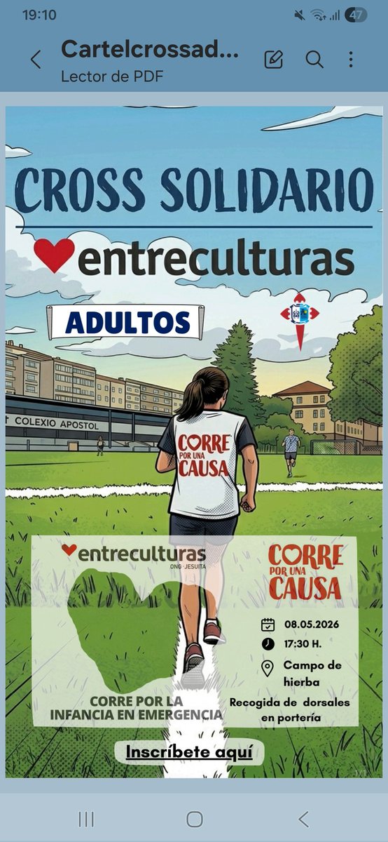 EntrecVigo's tweet photo. Corre por una causa en la XV carrera solidaria ❤️🏃🏻‍♀️🏃🏼. Este año los adultos también corremos por la infancia en emergencia. El próximo viernes, en las fiestas colegiales, a las 17:30 en el campo de hierba del @ColegioApostol de Vigo. Anótate en el link. https://t.co/9iB68XpiG0 https://t.co/avcqWfal6Z
