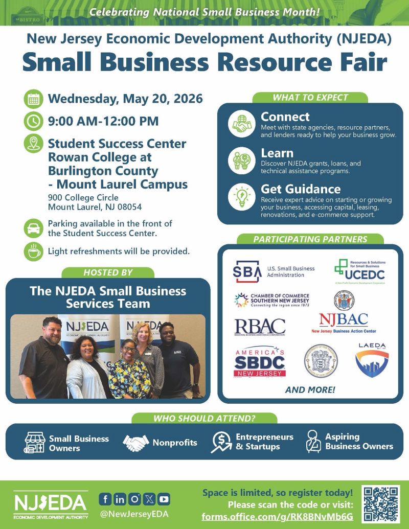 BizRepublicNews's tweet image. #SmallBiz | In celebration of National Small Business Month, the @NewJerseyEDA (NJEDA) invites you to the Small Business Resource Fair, an in-person event designed to connect #entrepreneurs and business owners with key #resources to grow. tinyurl.com/3bk3ha7c