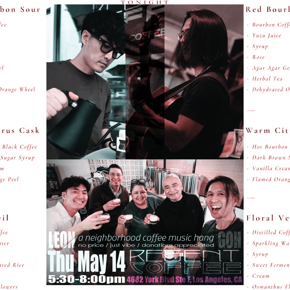 supportgoh's tweet photo. Regent Coffee Music with Leon and Goh... come hang after hours creative style (Highland Park Eagle Rock in LA)!

https://t.co/jxW3OBCfgu

;) https://t.co/lVzEMcw4gR