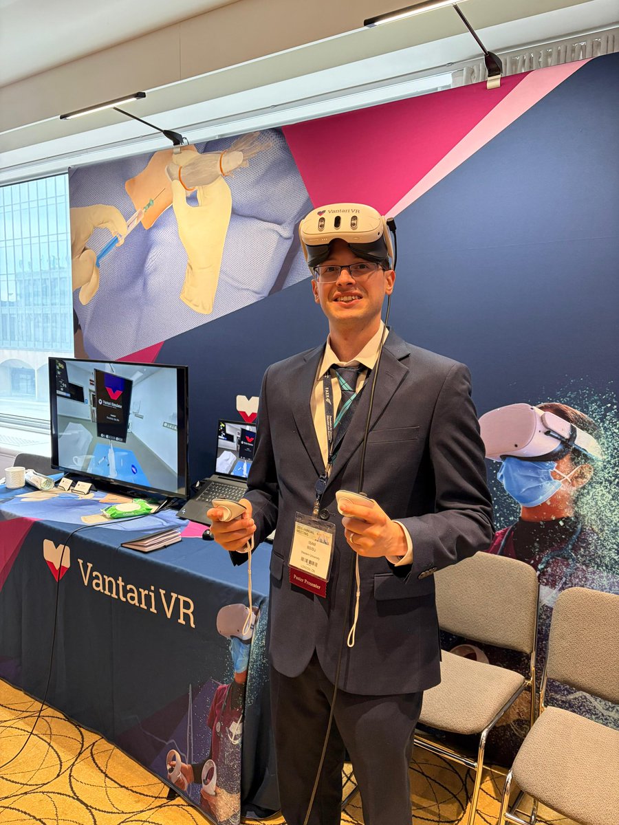 VantariVr's tweet photo. All smiles at @IARS_Journals @iars360 😃

#vr #healthcare #digitalhealth #training #education #medicine #innovation #ai #virtualreality #vantarivr #simulation #anesthesia #iars2026 https://t.co/NfddlFPj67