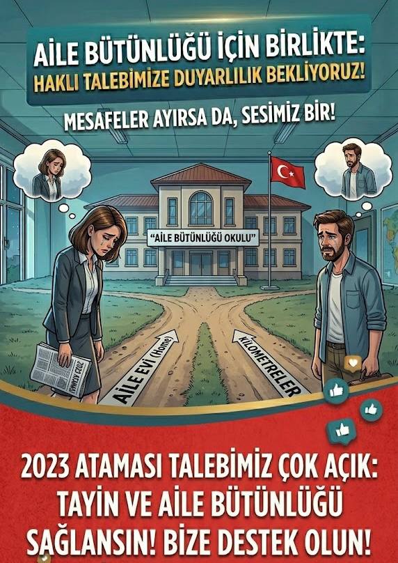 <a href="/RTErdogan/">Recep Tayyip Erdoğan</a> Milli Aile Haftası vizyonu, parçalanmış eğitimci yuvalarını birleştirmekle taçlanacaktır. 🏡 Eylül 2023 atamalılar haber bekliyor <a href="/RTErdogan/">Recep Tayyip Erdoğan</a>. #2023EylülAtamasıAileBirligi #AileyleYükselenTürkiye