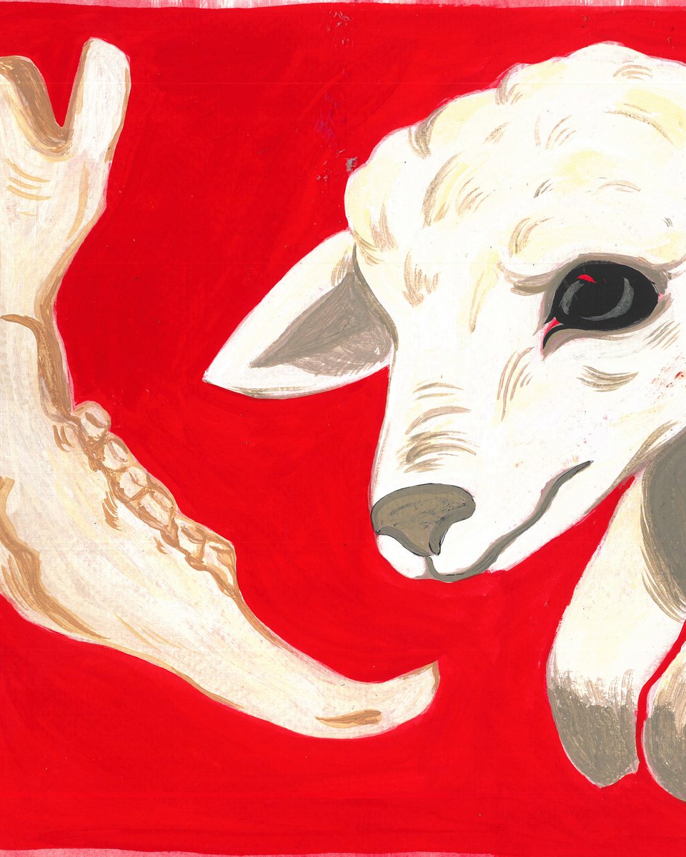 orphicdusk's tweet image. Lamb and the jawbone of an ass
#art #gouache #painting