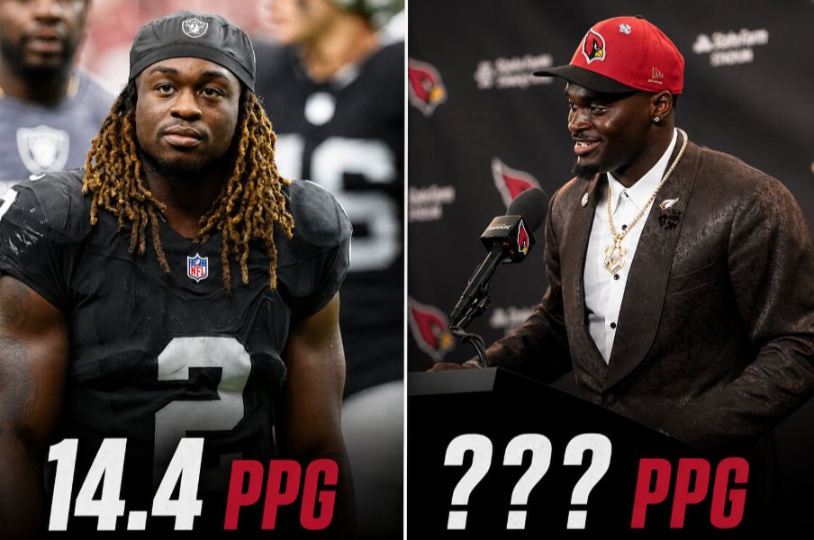 SleeperHQ's tweet photo. Will Jeremiyah Love have a better rookie fantasy season than Ashton Jeanty? https://t.co/aNg5hJ7s7I