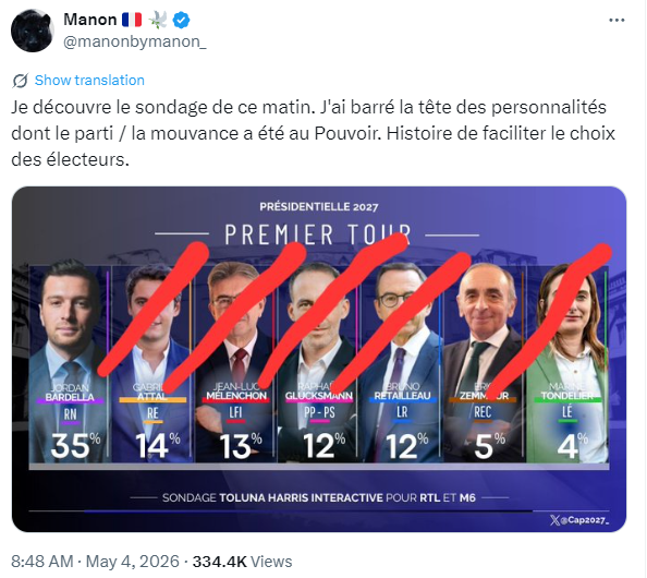 Jolly L - French Fascist Dystopia hate account tweet media