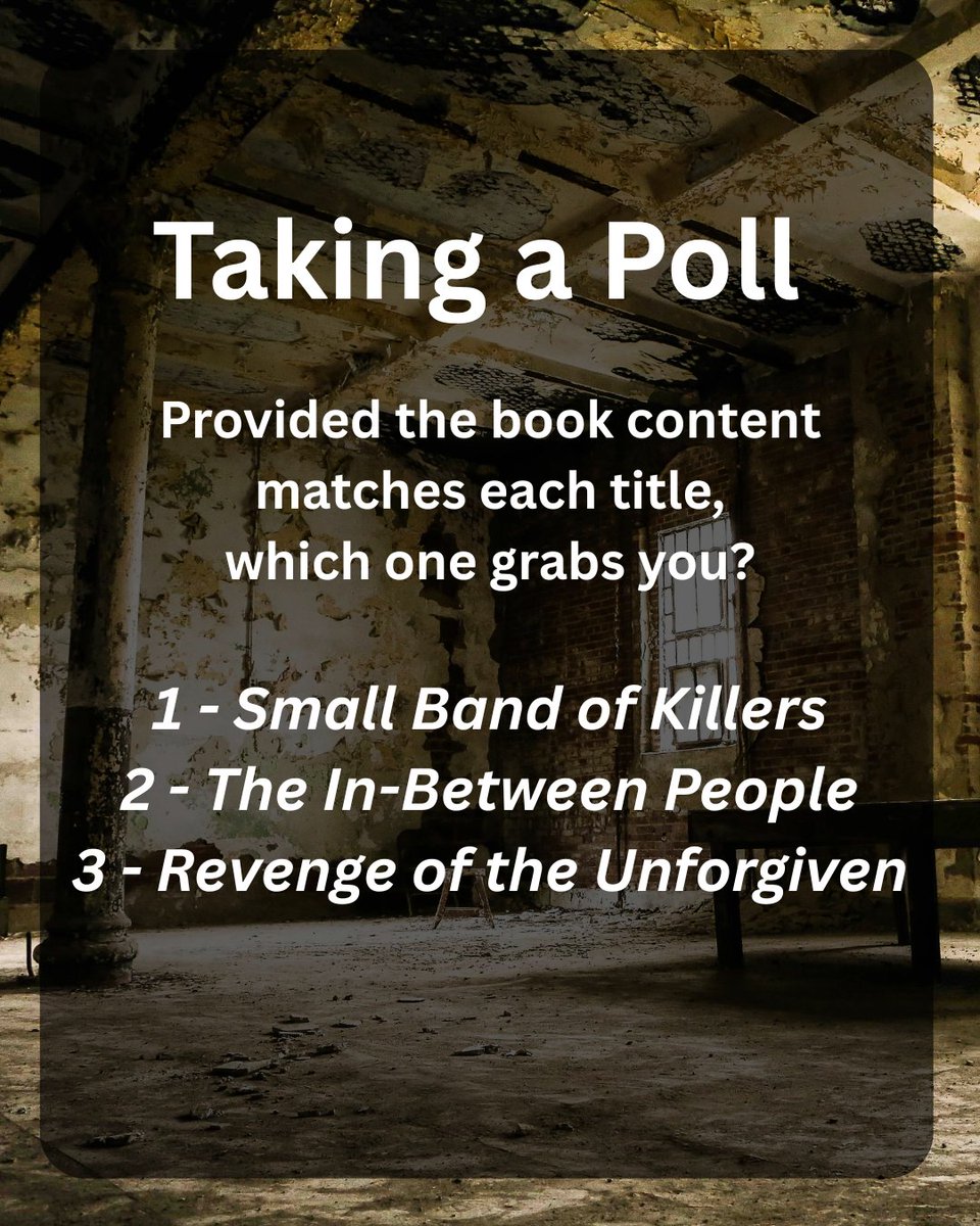 MarkDSalamon's tweet image. Title Poll.

#Titles #Novels #Poll