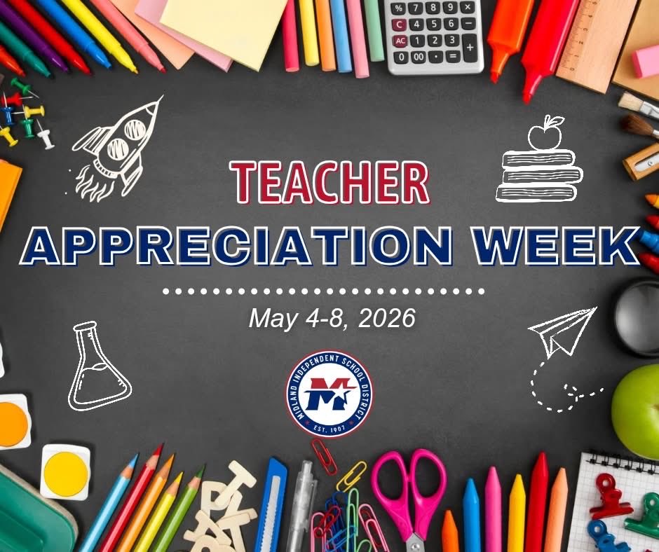 Midland_ISD's tweet image. At Midland ISD, we thank you, teachers, for your passion, patience, and commitment to excellence. Your impact reaches far beyond the classroom, shaping futures every single day. 

Happy Teacher Appreciation Week!
#ExcellenceInAction