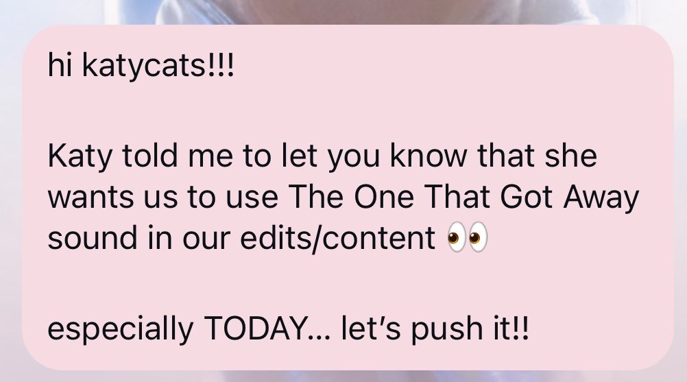Katy disse que hoje, especificamente, gostaria muito que todos nós usássemos o áudio de “The One That Got Away” nos nossos posts 🧐 O que será que vem aí? 

Corre lá pra postar no TikTok ou no Reels!