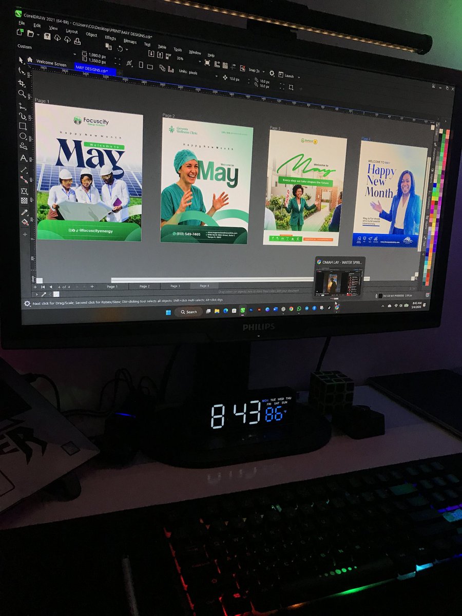 Charlie_Gold2's tweet image. New month, fresh pixels. 💻
Just finished up some May greetings for my clients. Different industries, different vibes, same commitment to high-quality visual storytelling.
Which one is catching your eye?
#GraphicDesign #May #Portfolio #Design #SMEs