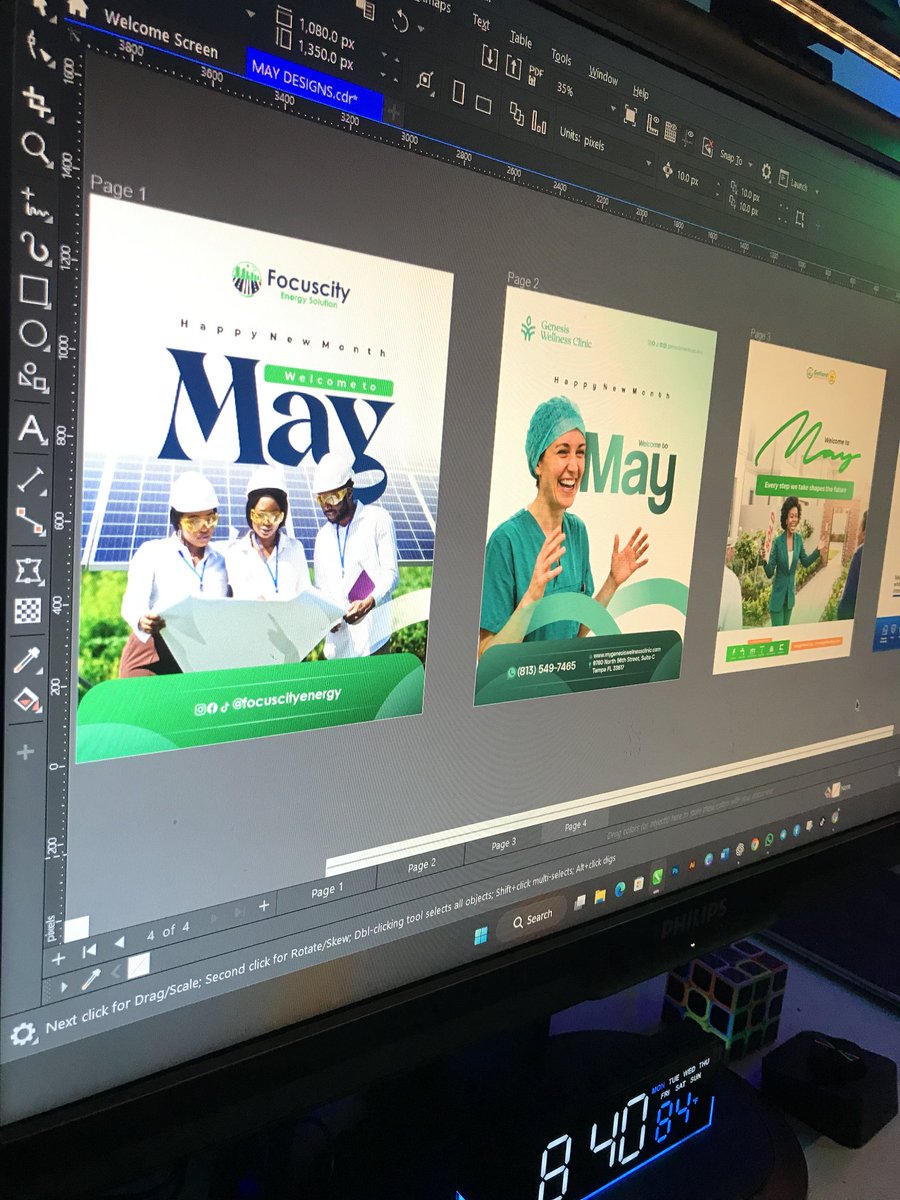 Charlie_Gold2's tweet image. New month, fresh pixels. 💻
Just finished up some May greetings for my clients. Different industries, different vibes, same commitment to high-quality visual storytelling.
Which one is catching your eye?
#GraphicDesign #May #Portfolio #Design #SMEs