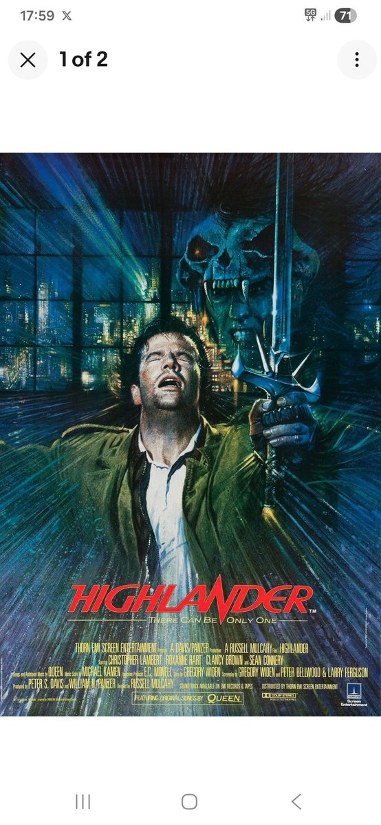 clairywairy88's tweet photo. So, i'm back at the #Cineworld ✨️ cinema to watch the 40th anniversary of #Highlander ✨️ "There can be only one.." x ✨️ #ChristopherLambert #SeanConnery #Highlander40thAnniversary 🍿 https://t.co/X6Rjoiq9F4