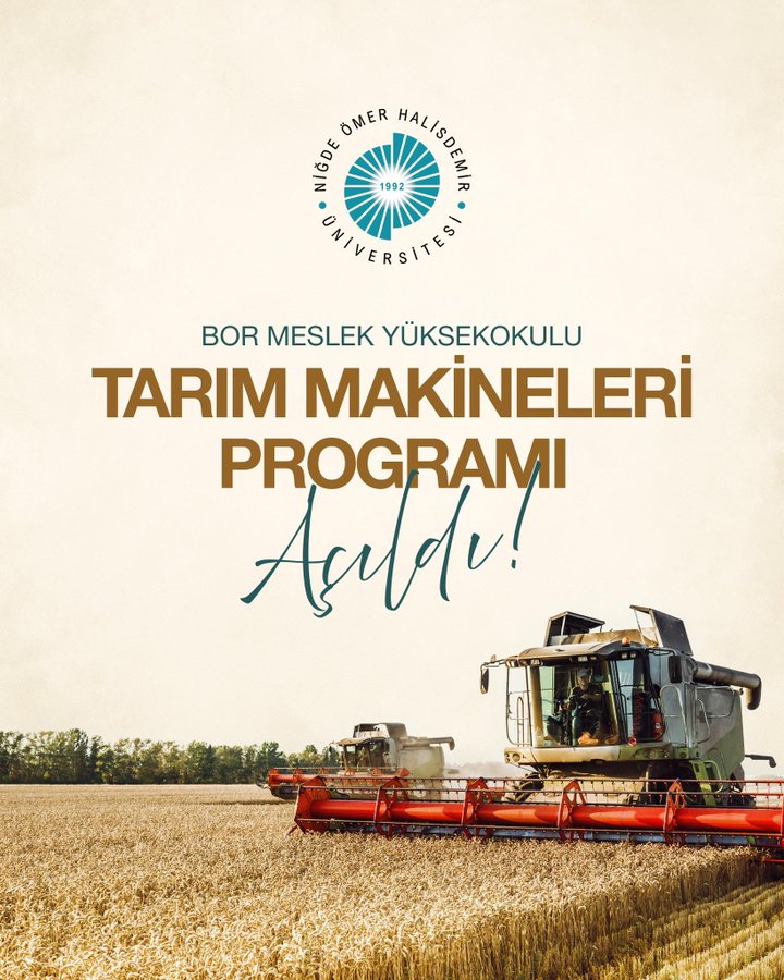 ohubormyo's tweet photo. Bor Meslek Yüksekokulumuzda, disiplinler arası eğitim anlayışıyla Tarım Makineleri Programı açıldı. Tarımda makinalaşmayı esas alan, teknoloji ve inovasyonu bir araya getiren bu yeni programımızın hayırlara vesile olmasını diliyoruz. 🌱🚜
#NÖHÜ
#Niğde
@DemirOzyptila
@DrHasanUslu https://t.co/SrnaKhSSJM