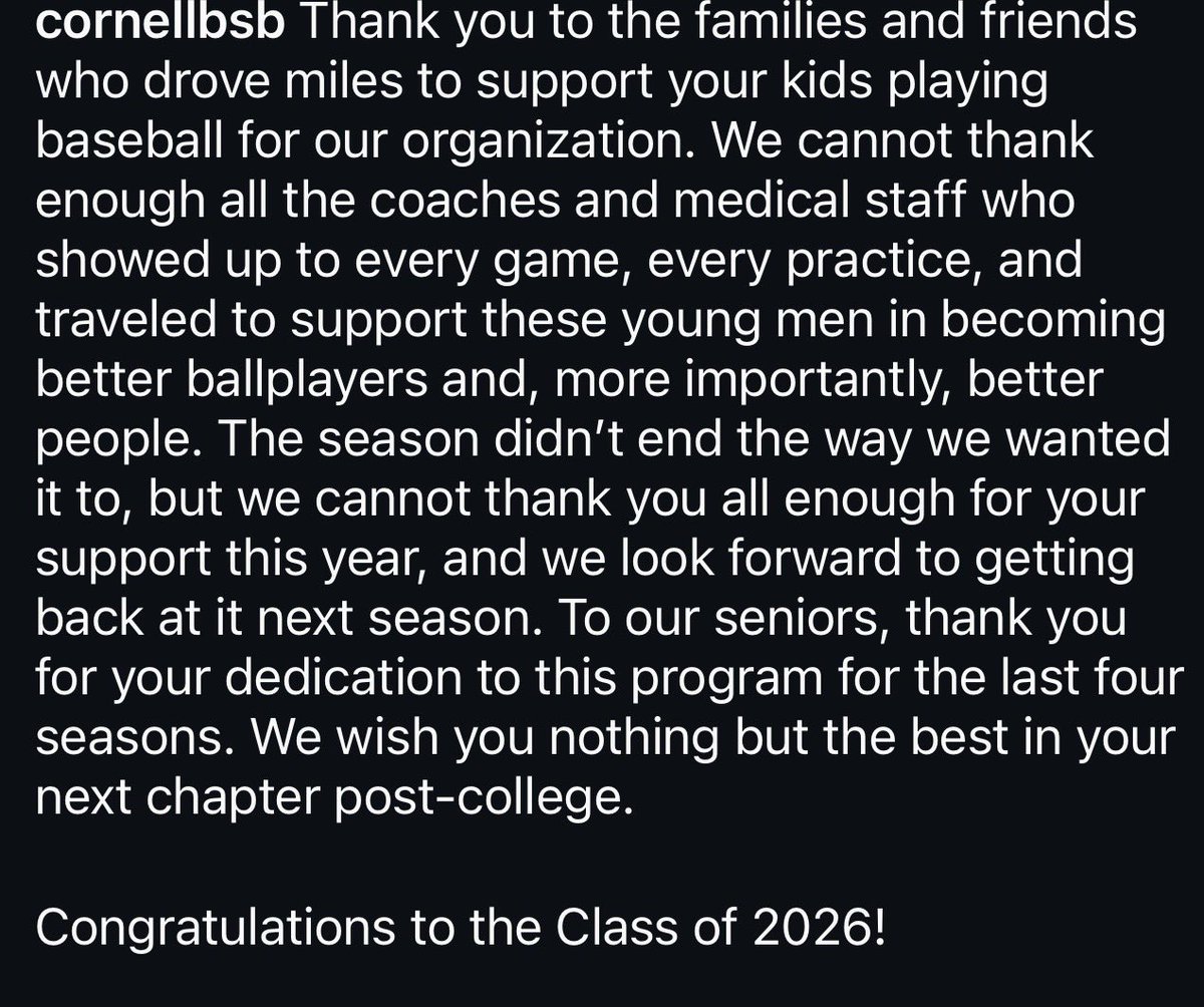 Cornell Baseball tweet media