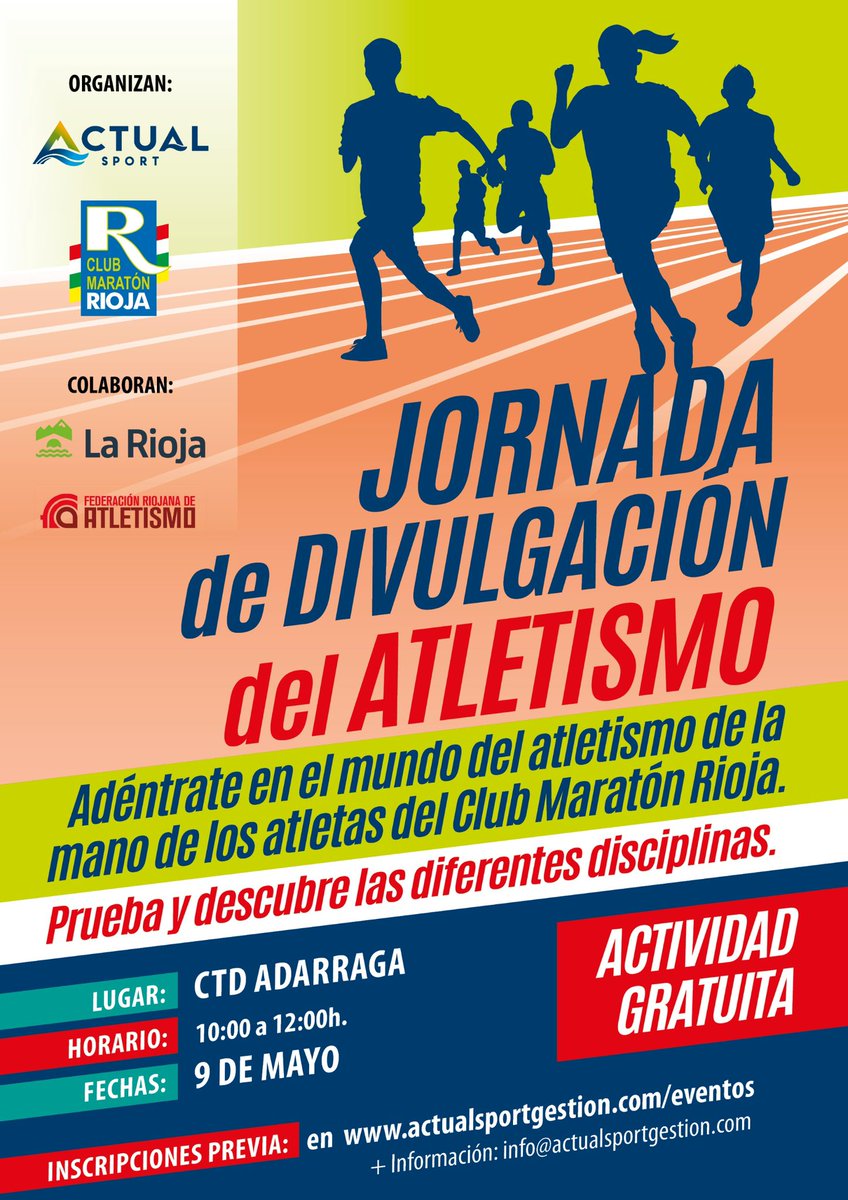 maratonrioja's tweet photo. Os recordamos que mayo es el mes del Atletismo en el club.
Os esperamos. https://t.co/7saPEJDxvn