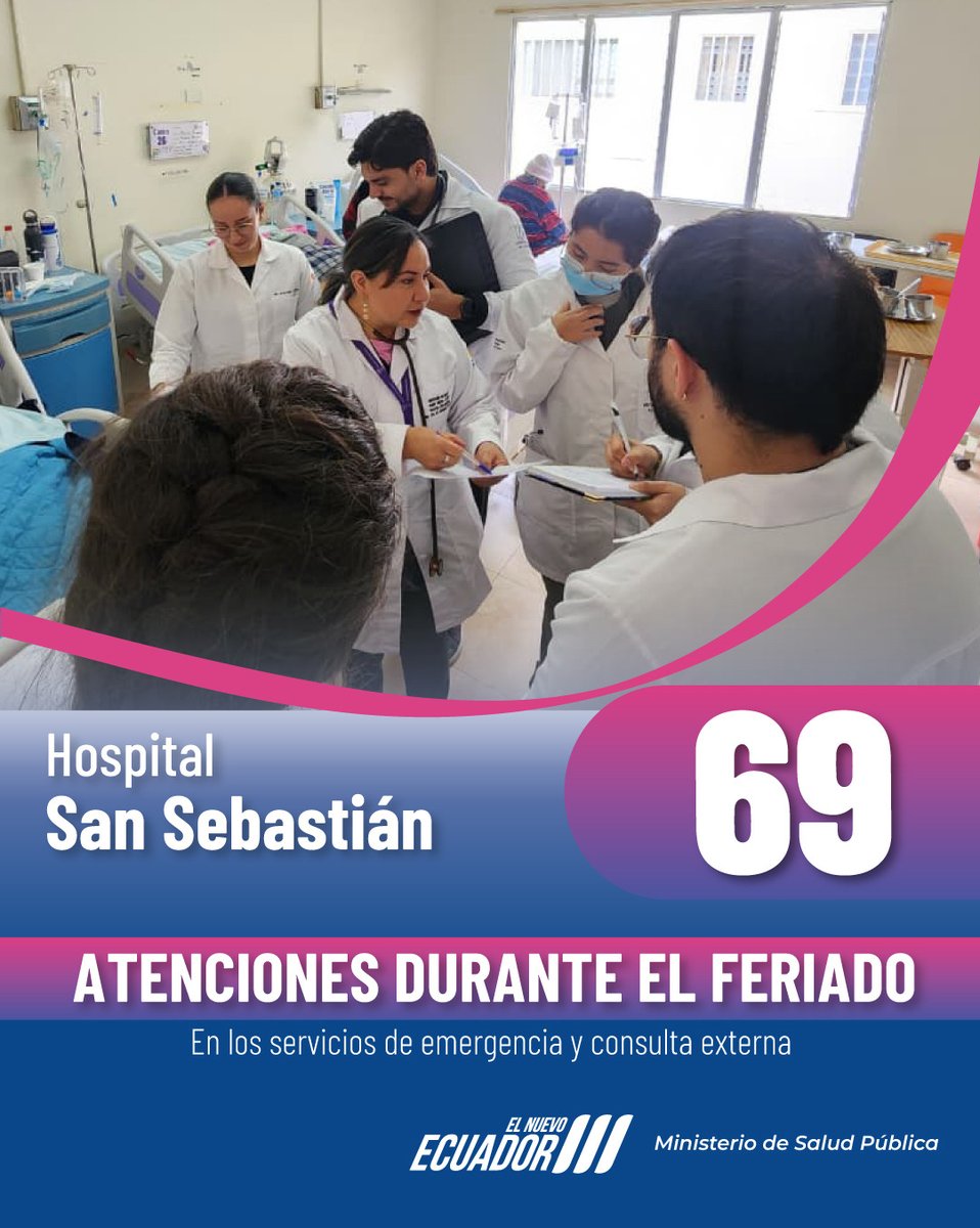 saludazuay_'s tweet photo. #Sígsig | 🏥 Durante el feriado, en el Hospital Básico San Sebastián se brindaron 69 atenciones médicas.
Las principales causas fueron enfermedades del sistema respiratorio, gastrointestinal y otros.
Seguimos activos y comprometidos con la salud de la población. #ElNuevoEcuador https://t.co/w3rONm2W5C