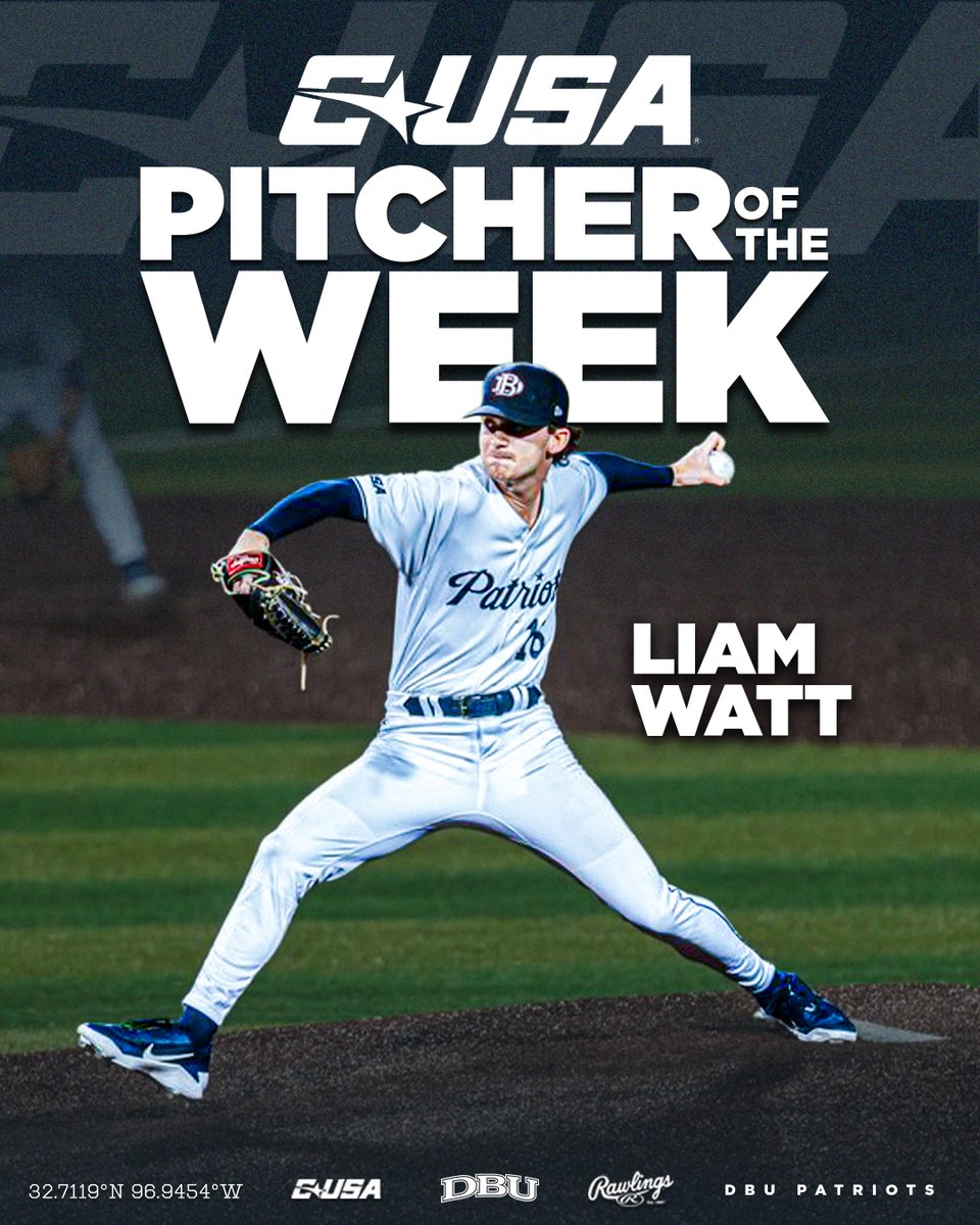 DBU_Baseball's tweet photo. Pitcher of the Week! 🔥 https://t.co/25EA9ty8W6