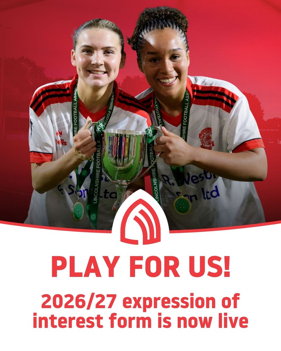 Lincoln_Women's tweet photo. ⚽️ We are inviting interest in players looking to join for the 2026/27 season. Our first-team are the highest-placed Lincolnshire team in the pyramid, and on Friday night were crowned county champions in style with victory over Spalding United. 

https://t.co/UYVsYCQYjT https://t.co/lF1fRTfUlj