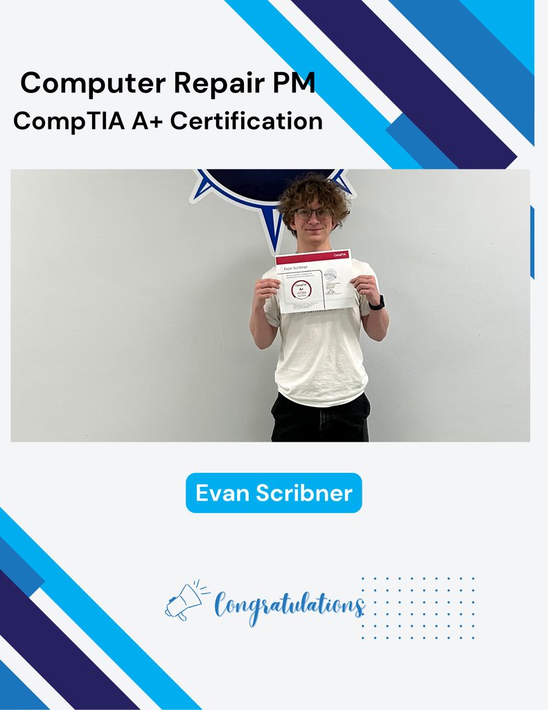 SCCIndiana's tweet photo. Congratulations to our Computer Repair class on earning their CompTIA A+ Certification! https://t.co/5TeI0MZsv1