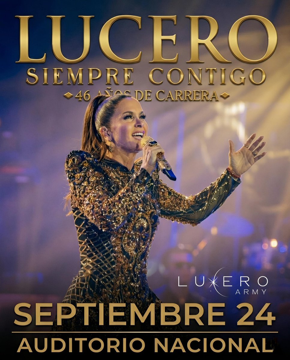 ¡Estamos más que listos para disfrutar una vez más de <a href="/LuceroMexico/">Lucero</a> en vivo! ✨🎶🎤❤️

🗓️ Septiembre 24
📍 <a href="/AuditorioMx/">Auditorio Nacional</a> 
🎫 Taquillas y en <a href="/Ticketmaster_Me/">Ticketmaster México</a>: goo.su/mWylHQ

¡No te puedes perder este recorrido musical de más de 46 años de éxitos! ❤️🎤🎶✨ 

<a href="/AlmaShowMx/">AlmaShow</a>