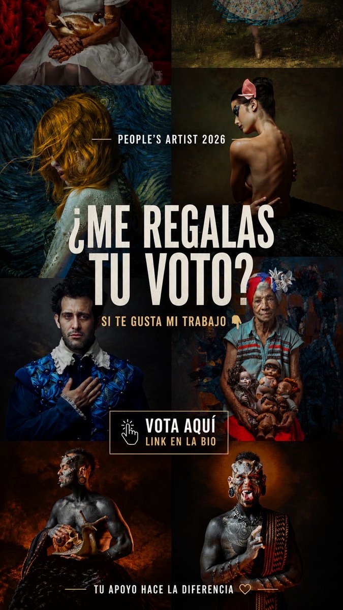 hardy_studio's tweet photo. Estoy participando en People’s Artist 2026.

Si te gusta mi trabajo o en algún momento te ha llamado la atención alguna de mis fotos, me ayudarías mucho con tu voto.

👉 Puedes hacerlo aquí: 
https://t.co/E6IUtepORp

Gracias por el apoyo de siempre 🙌 https://t.co/t4l3wiwD2C