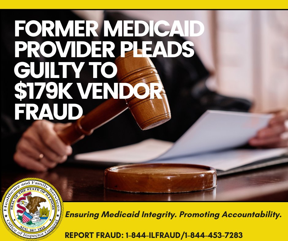 HFSOIG's tweet photo. Antonio Clay, former owner of Clay Transportation, pled guilty to Medicaid vendor fraud.
· Filed false transportation claims from 2018–2022
· Received over $179K for services not provided
· Repaid $40K to date
· Sentencing July 2
· HFS OIG referred case to the IL AG’s Office https://t.co/gJ42FFizV5