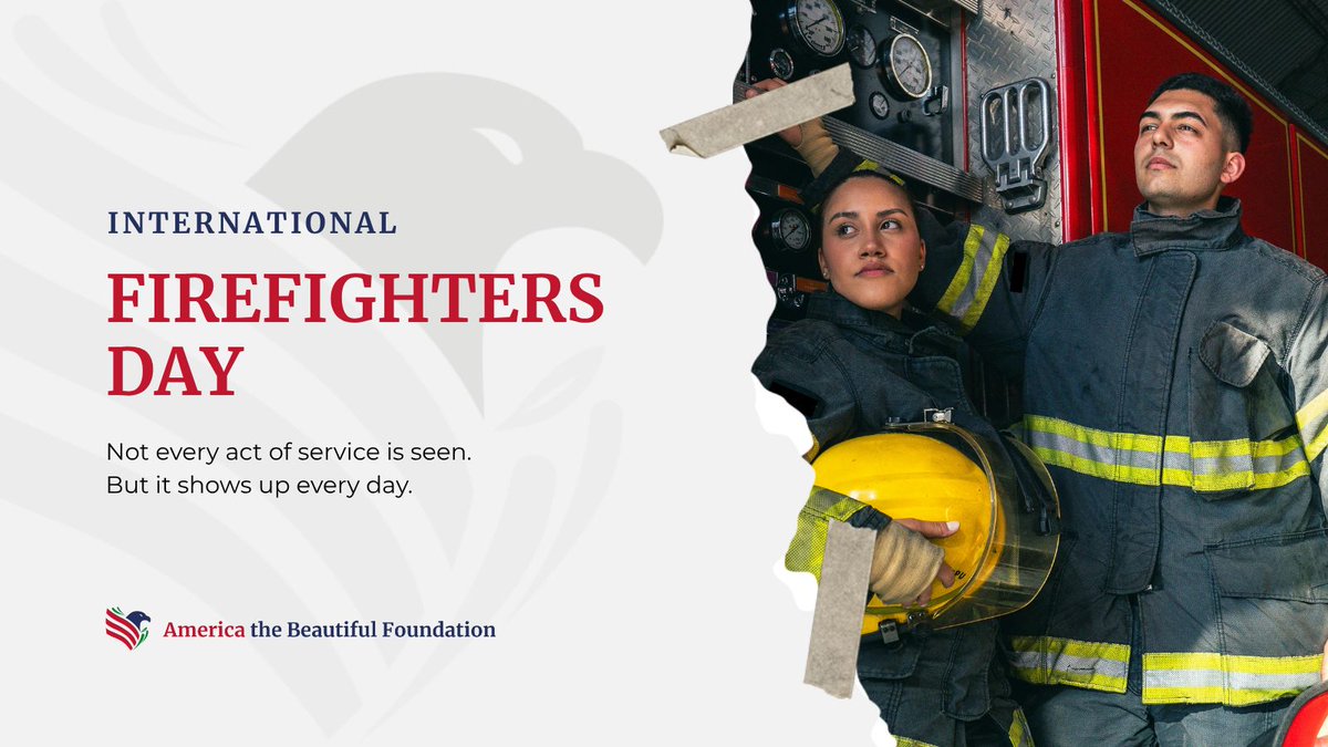 ATB_Foundation's tweet photo. Honoring those we’ve lost. Supporting those who serve.

This International Firefighters’ Day, America The Beautiful Foundation honors the firefighters and first responders who show up, day after day, when it matters most.

#AmericaTheBeautiful #InternationalFirefightersDay https://t.co/anIRGc50cj