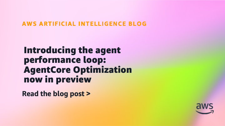 vGazza's tweet image. Introducing the agent performance loop: #AmazonBedrock AgentCore Optimization now in preview 👉 go.aws/4djNpUd #AWS #Cloud #CloudComputing #AI #AgenticAI #Innovation