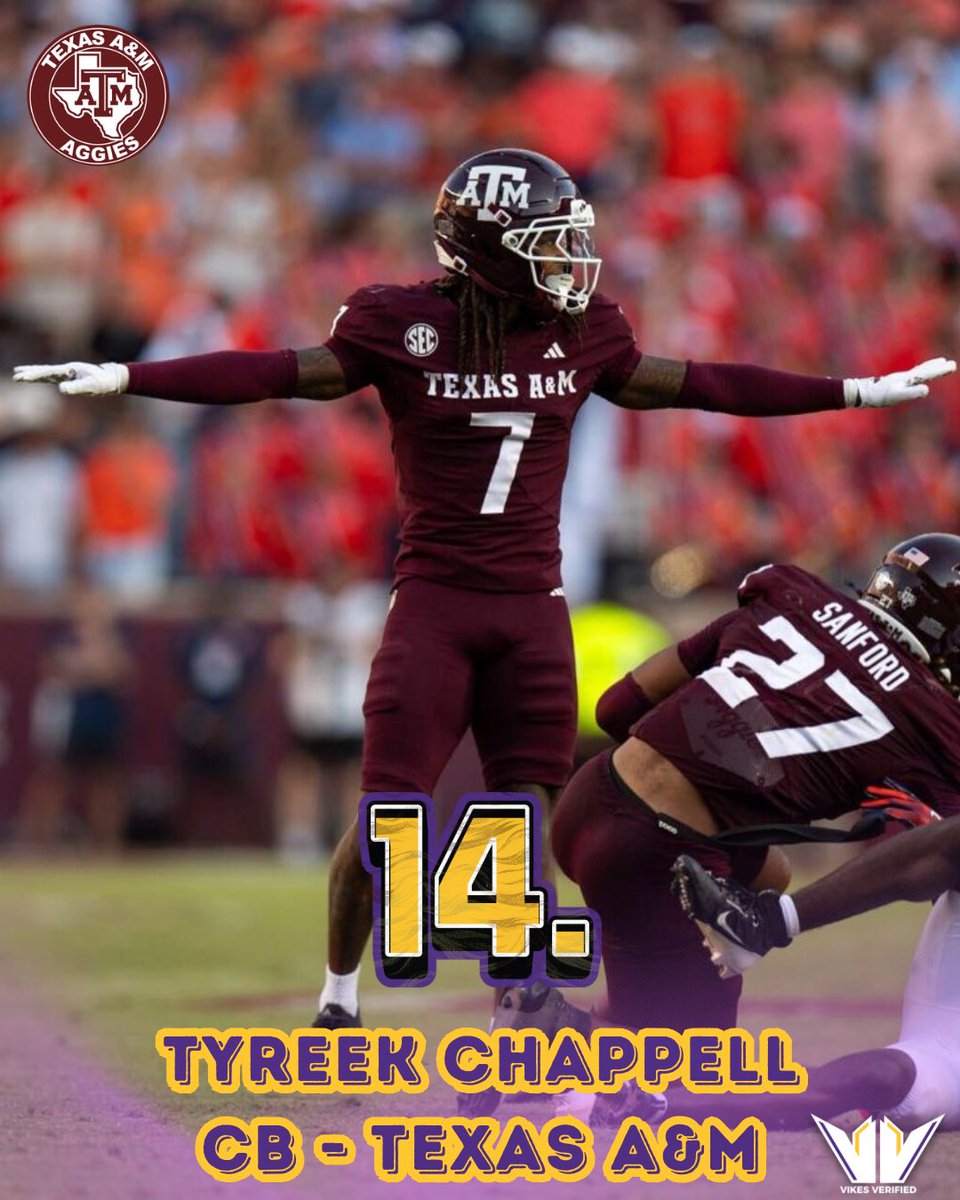VikesVV's tweet image. 14. Chappell is a former freshman All-American with 28 career pass breakups. The skills are there, can Flores fully untap them and fulfill his true potential? He should be given plenty of opportunity come this fall. 

#SKOL
