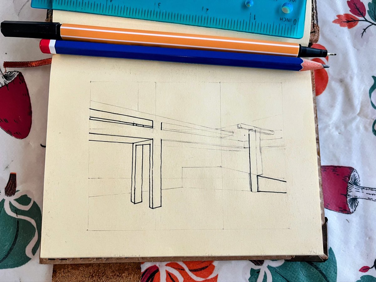 eloise_games's tweet photo. Had a lovely day at the Barbican Centre and decided to try some architectural drawing from a photo I took. All drawn by hand with a pencil, pen and ruler ✏️🖊️📏
#lsbugames #barbican #artist #gamedev #architecture https://t.co/6XNIN0fv7N