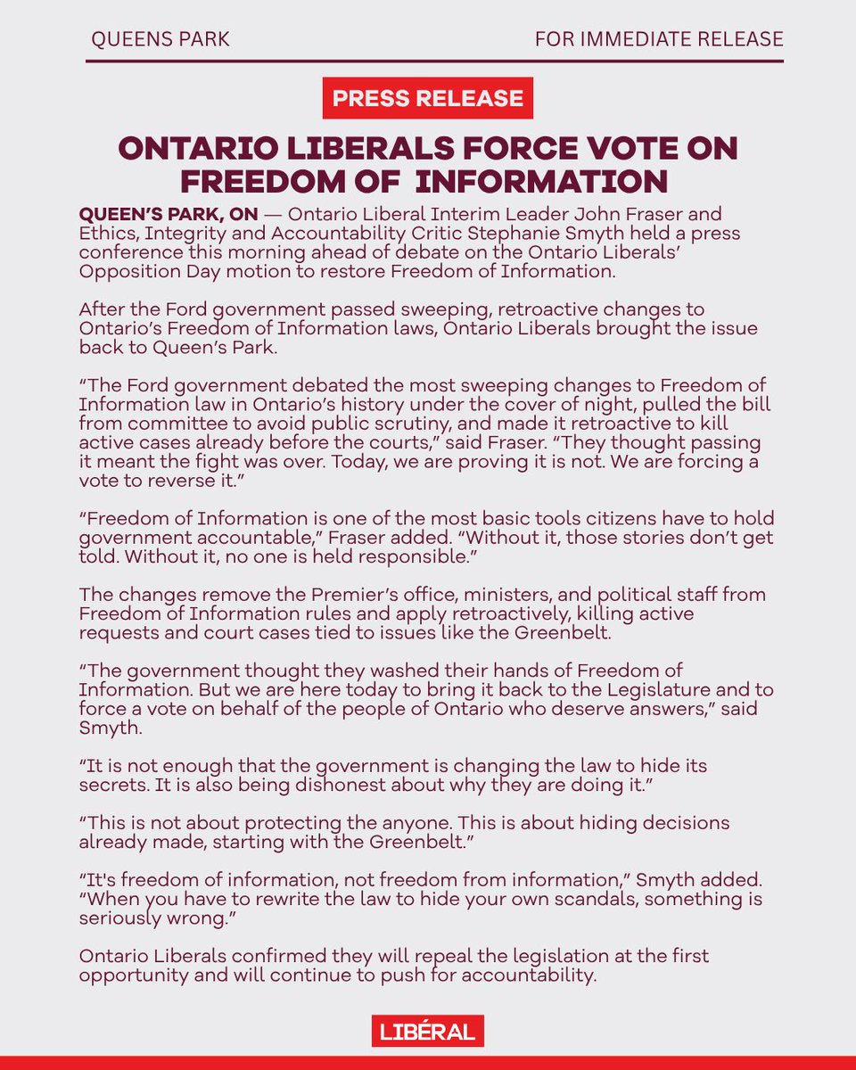 Ontario Liberal Party | Parti Libéral de l'Ontario tweet media