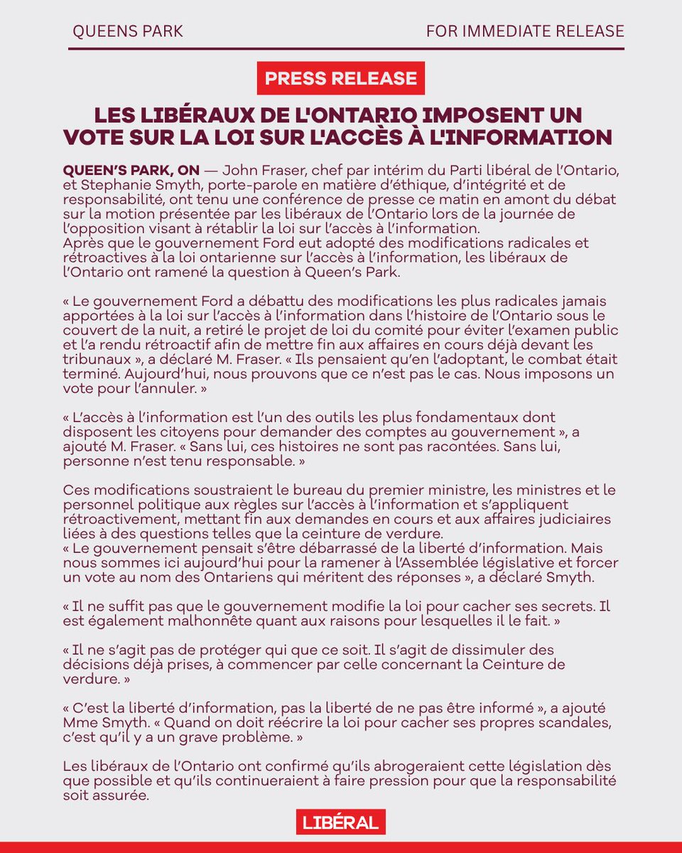 Ontario Liberal Party | Parti Libéral de l'Ontario tweet media