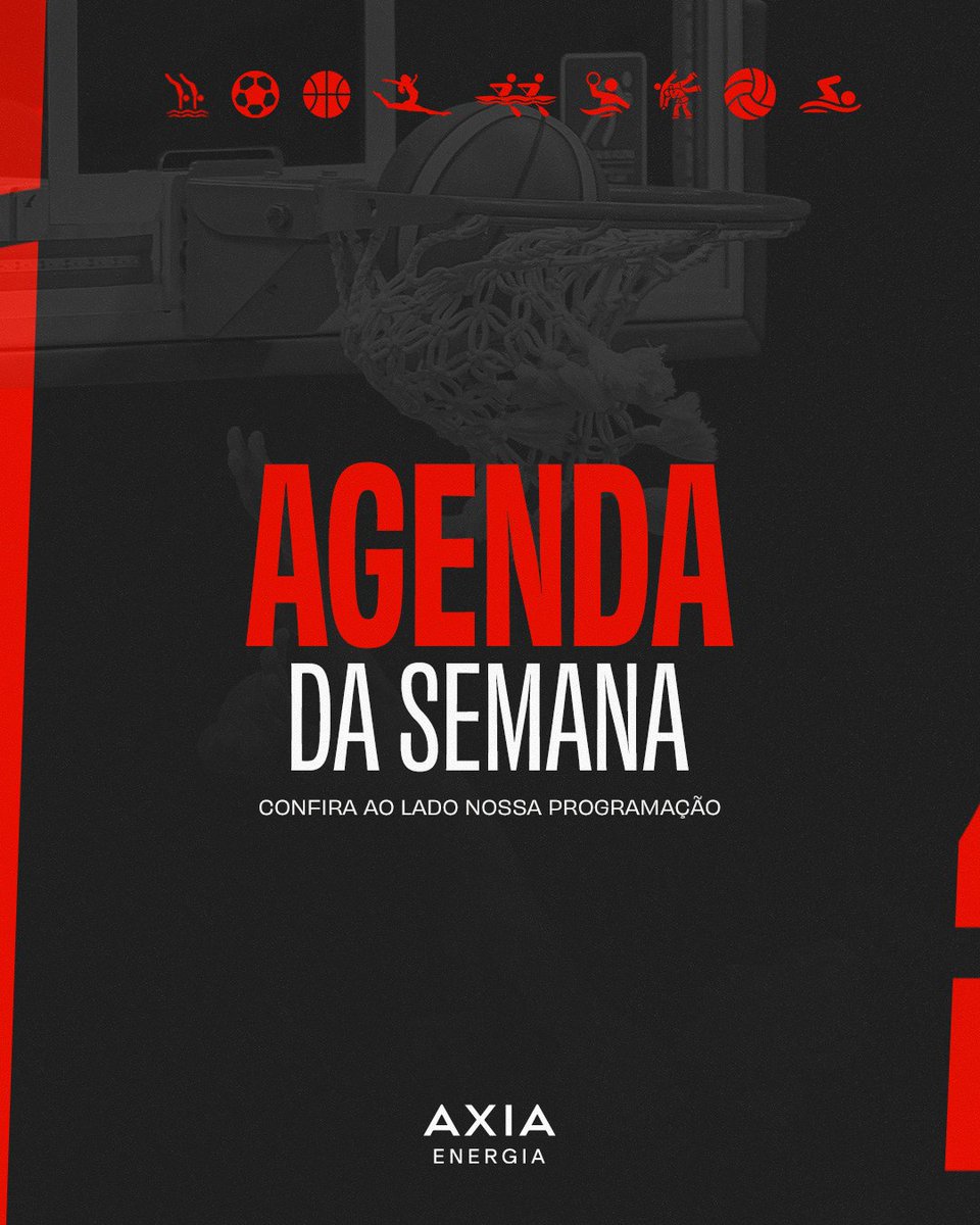 TimeFlamengo's tweet photo. AGENDA DA SEMANA NO AR, NAÇÃO! ❤️🖤
Vem com o #TimeFlamengo! Jogos importantíssimos pela frente! 💪
Apoio: @axiaenergiaof
#AXIAFla #calendario https://t.co/sWyKPcrMas