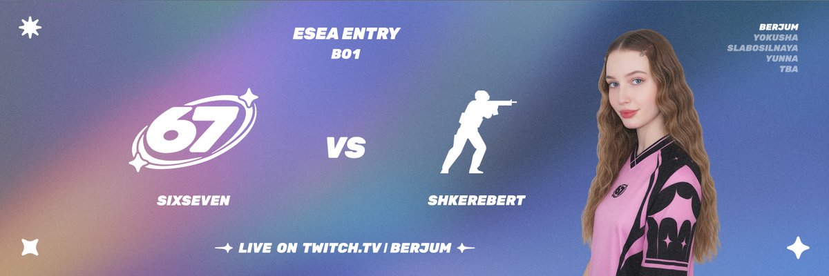 SixSevenCS's tweet photo. SixSeven vs shkerebert
Jump in at 20:30 CEST

✦ stream link below ✦ https://t.co/zDGuEDoB5V
