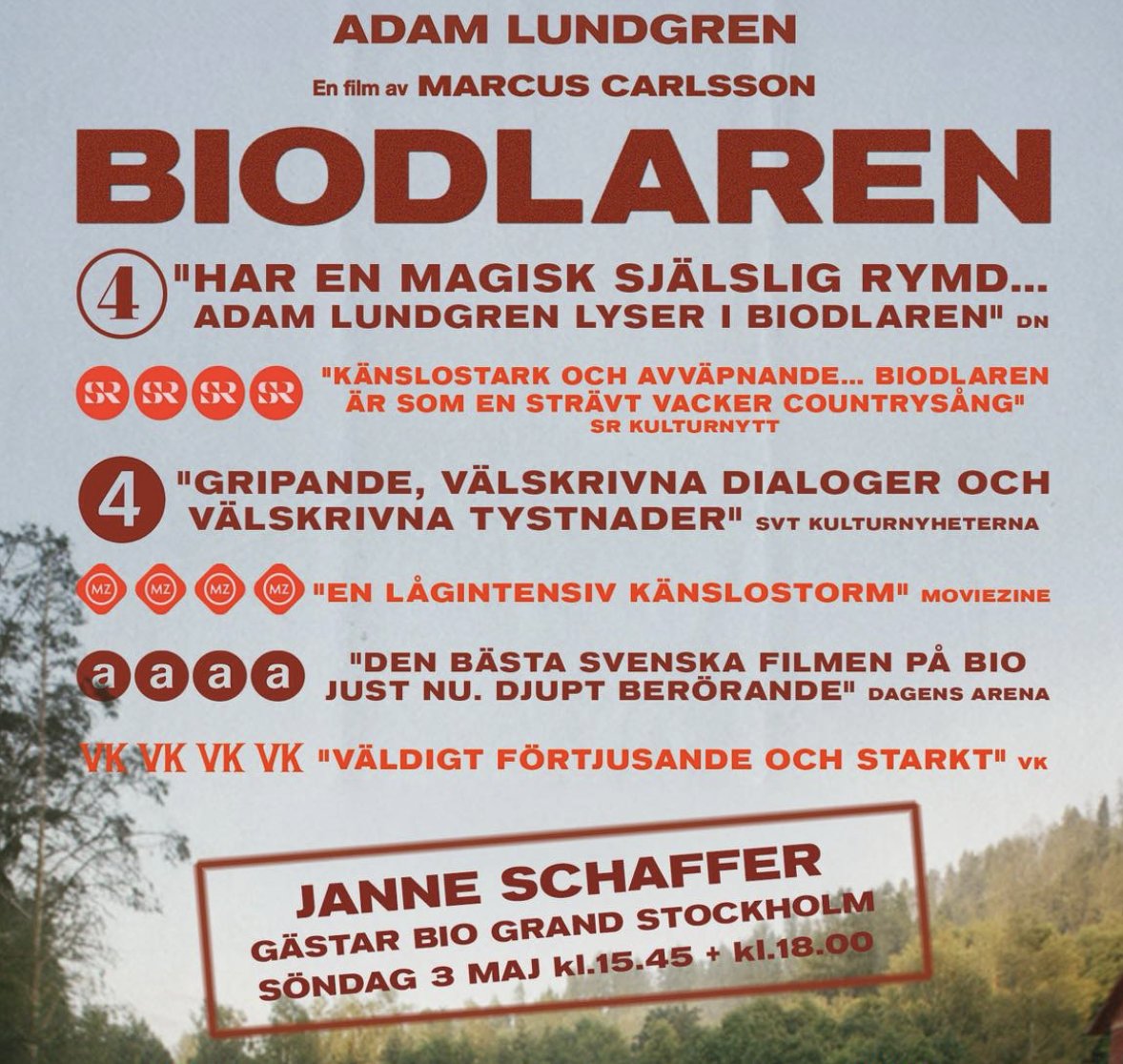 schaffer_janne's tweet photo. Igår på biograf Grand berättade jag lite om musiken jag gjorde till den fantastiska filmen #Biodlaren och visade en live-video med låten Som i en spegel från filmen. Det var otroligt inspirerande o kul att jobba med denna film.
/Janne https://t.co/1onb3LfLeh