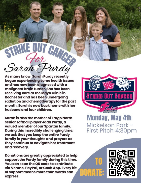 FAFastpitch's tweet photo. Tonight (May 4) at 4:30 PM, Mickelson Park — Strike Out Cancer Fastpitch Game.

The Purdy family needs our support. Let’s come together as a community, show up, and make a difference. 💙

Join us &amp; donate if you can: https://t.co/j0GvQzgFk5 https://t.co/SFHSeTn4vF