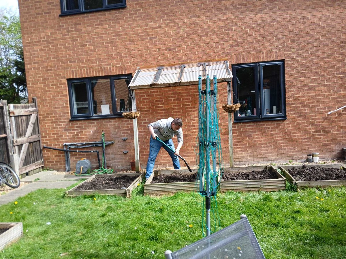 QuoVadisTrust's tweet image. Clients have been busy getting our gardens spring-ready 🌱

From clearing to planting, it’s a great way to build practical skills, teamwork &amp;amp; wellbeing - while creating spaces everyone can enjoy.

#Gardening #LifeSkills #Wellbeing #SpringReady