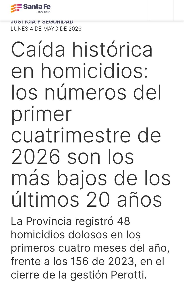 Pullaro está difundiendo esto. La pregunta a los analistas y malpensados es si lo de Perotti fue por inútil o deliberado por rencor a Rosario..