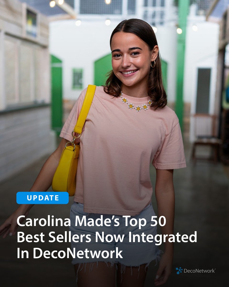 DecoNetwork's tweet photo. Carolina Made’s top 50 best sellers are now integrated into DecoNetwork. That means you can now access a curated selection of their most popular wholesale apparel, accessories, and printable products directly inside your DecoNetwork catalog. https://t.co/kPiZ535LKj