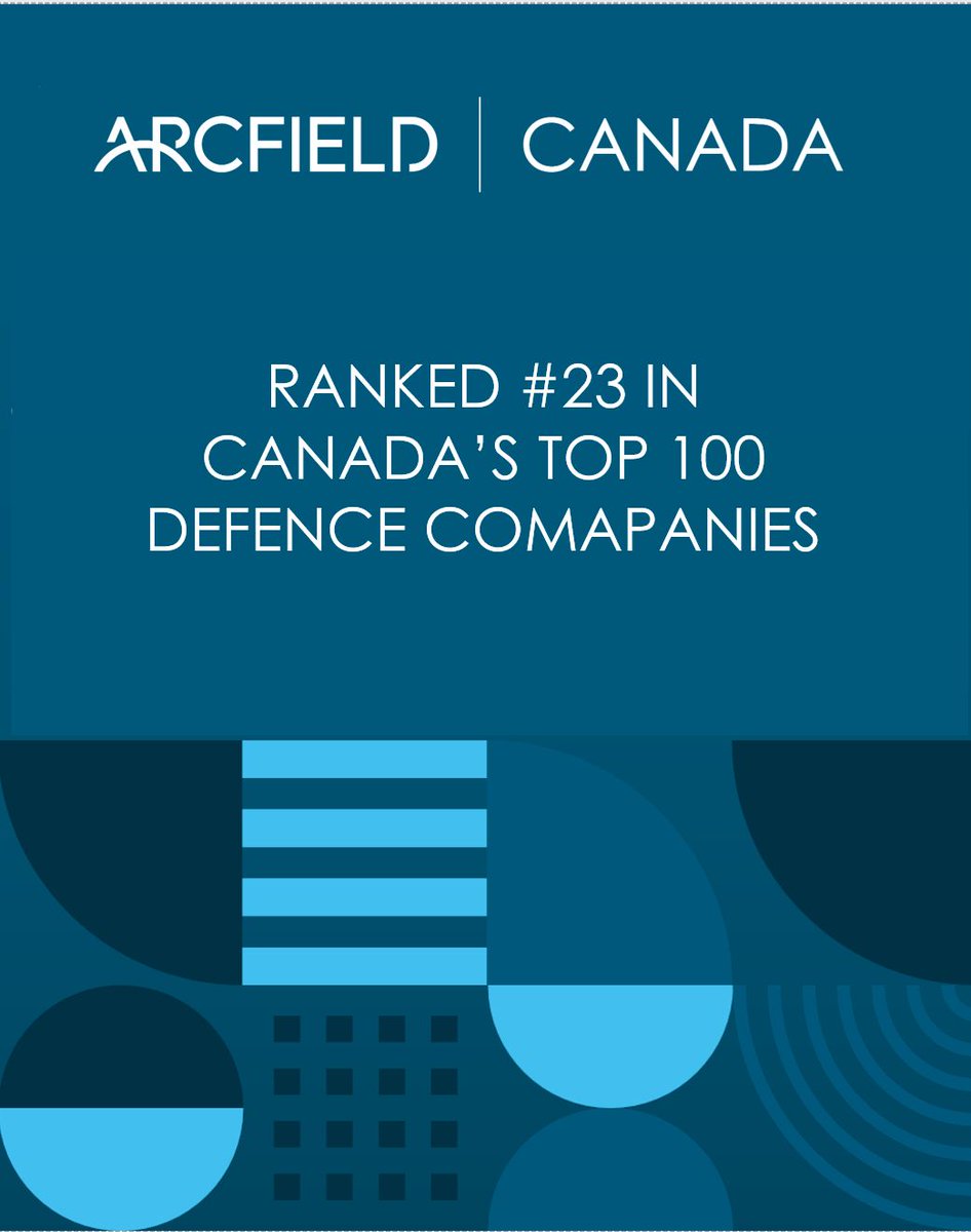 arcfieldcanada's tweet photo. We're delighted to announce that we are #23 in @CDRmagazine Top 100 Defence Companies list! 

Thanks to hard work and dedication of our Canadian team across he country &amp; our commitment to delivering world-class defence solutions.

See full list 👉 https://t.co/1VUtUiGuG0 https://t.co/NbTWne9azK