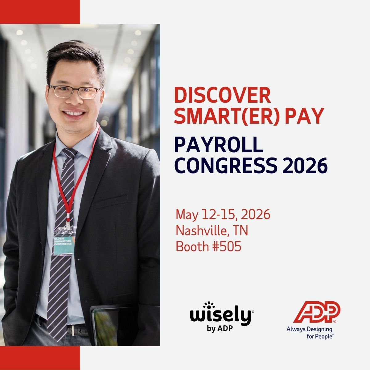 leimans's tweet photo. Unlock the secrets of payroll at this year's 44th Payroll Congress! Discover Smarter(er) Compliance with ADP SmartCompliance®, Smart(er) Pay with @WiselybyADP, and more. Stop by booth #505 to check out live demos and enter to win fun prizes!

https://t.co/jmhRT18nGd

#PayCon https://t.co/xYqJ6Hika3
