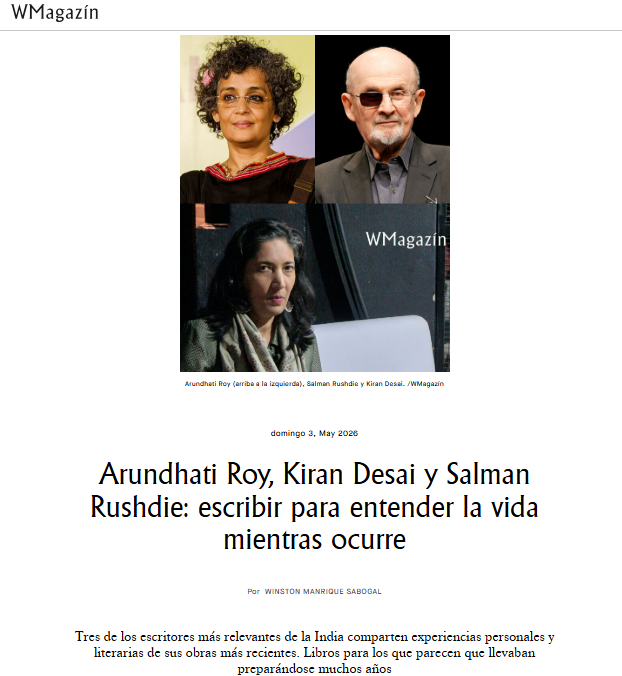 WinstonManrique's tweet photo. “La #comunicación entre las distintas partes de la #sociedad se está viniendo abajo":  Salman Rushdie. El autor indio comparte, junto a Kiran Desai y Arundhati Roy, experiencias personales y literarias de sus #libros más recientes.👉 https://t.co/4D1D68CpNu https://t.co/LtkiP0x1Ox
