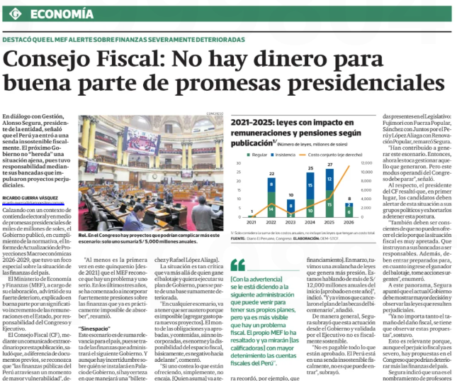jvalerPhd's tweet photo. Recuerde el votante dormido,
avive el seso y despierte,
contemplando
cómo se pasa el tesoro,
cómo se viene la deuda
tan callando.

Sólo las leyes sueldazo y pensionarias de autoaumentos del Estado de 2021-2025 ya equivalen, hacia 2026, a una Ref. de Talara. Y desde allí, a S/ 12 mil millones anuales, otra Talara cada menos de dos años.
Antes de celebrar una promesa: ¿comparada con qué?, ¿a qué costo?, ¿con qué evidencia?
No hay magia fiscal. Solo hay trade-offs.
#Peru #EleccionesPerú2026