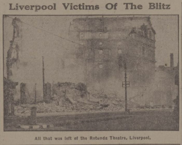 Liverpool1207's tweet photo. First opened in 1863, the Rotunda Theatre Scotland/Stanley Rd., collapsed on 4th May 1941 following bombing
#MayBlitz https://t.co/SVuo7pQ9Sa