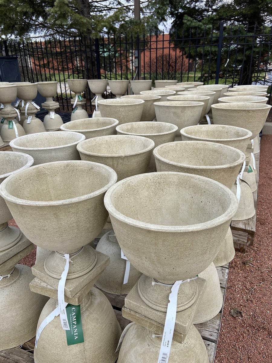 Pasquesis's tweet image. Great prices on cast stone garden containers... The Campania  Hampstead Urn $69.99, reg. $99.99 during May. Compact size: 14" w x 14" tall. pasquesi.com/2026-spring-sa… #garden #decor #stone #containers #sale #Campania