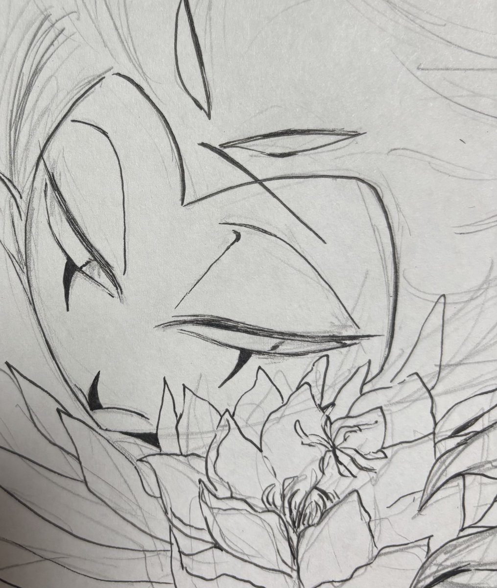 nakamitsu417's tweet photo. これは相互さんから絵をいただけると聞いて嬉しくなって描いているお返しの絵
アナログイラストは手応えが物理的にあるので線を引くのがとっても楽しい https://t.co/lOGlrf9zYx
